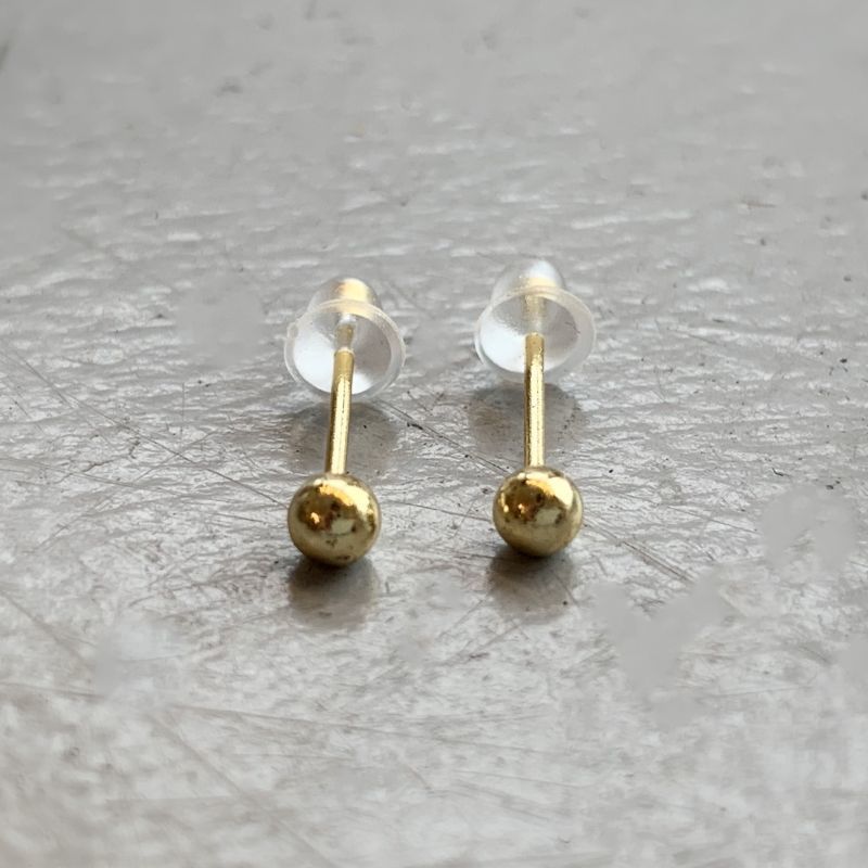 SILVER925 ボールポストピアス3mm/ゴールド