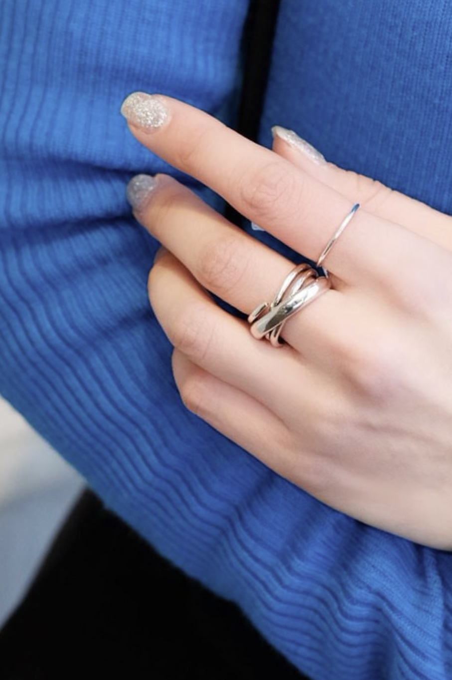 SILVER925 CROSS LINE RING - CONNY WEBSTORE