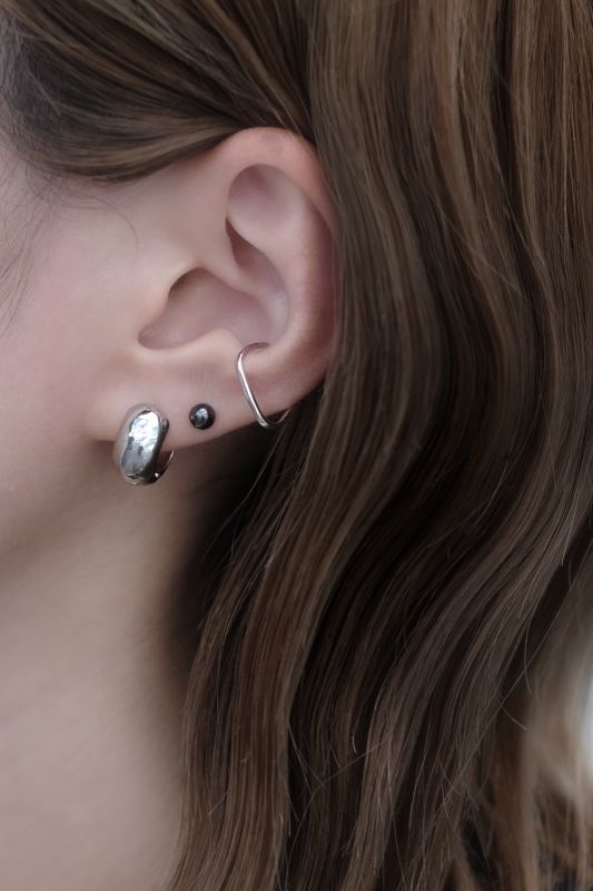 SILVER925 ボールスタッドピアス 4mm/ブラック